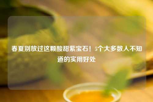 春夏别放过这颗酸甜紫宝石！5个大多数人不知道的实用好处