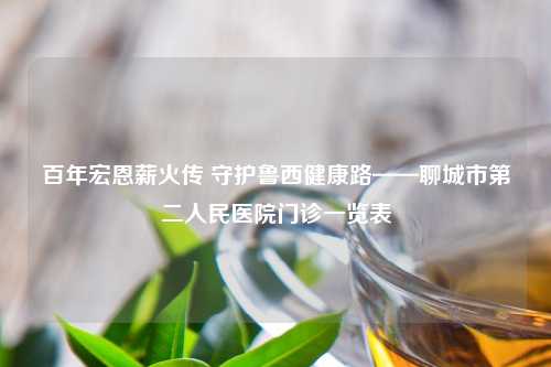 百年宏恩薪火传 守护鲁西健康路——聊城市第二人民医院门诊一览表