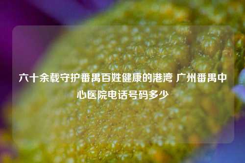 六十余载守护番禺百姓健康的港湾 广州番禺中心医院     号码多少