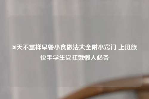30天不重样早餐小食做法大全附小窍门 上班族快手学生党扛饿懒人必备