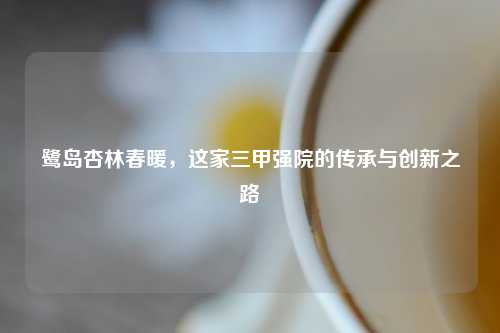 鹭岛杏林春暖，这家三甲强院的传承与创新之路