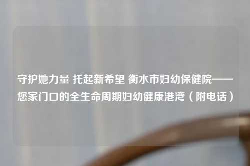 守护她力量 托起新希望 衡水市妇幼保健院——您家门口的全生命周期妇幼健康港湾（附     ）