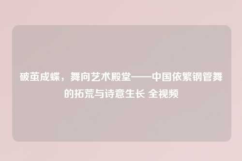 破茧成蝶，舞向艺术殿堂——中国依繁钢管舞的拓荒与诗意生长 全视频