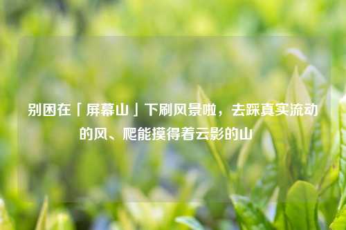 别困在「屏幕山」下刷风景啦，去踩真实流动的风、爬能摸得着云影的山⛰️
