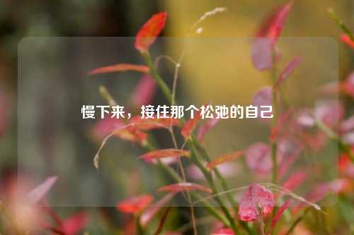 慢下来，接住那个松弛的自己