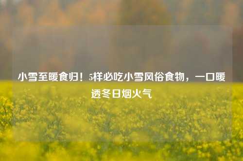 小雪至暖食归！5样必吃小雪风俗食物，一口暖透冬日烟火气