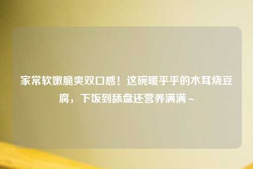 家常软嫩脆爽双口感！这碗暖乎乎的木耳烧豆腐，下饭到舔盘还营养满满～