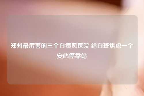 郑州最厉害的三个白癜风医院 给白斑焦虑一个安心停靠站