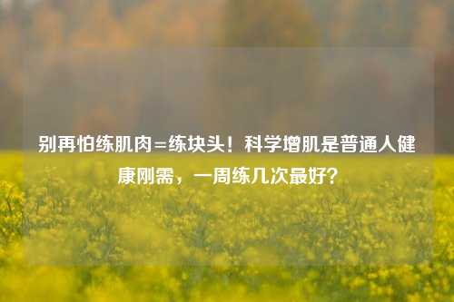 别再怕练肌肉=练块头！科学增肌是普通人健康刚需，一周练几次更好？