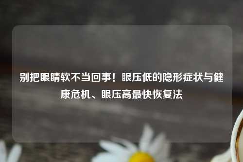 别把眼睛软不当回事!眼压低的隐形症状与健康危机、眼压高最快恢复法