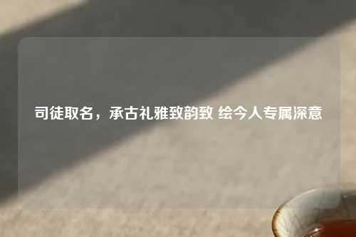 司徒取名，承古礼雅致韵致 绘今人专属深意