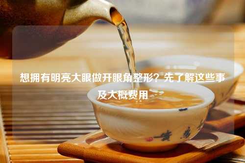 想拥有明亮大眼做开眼角整形？先了解这些事及大概费用