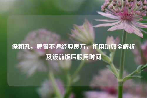 保和丸，脾胃不适经典良方，作用功效全解析及饭前饭后服用时间