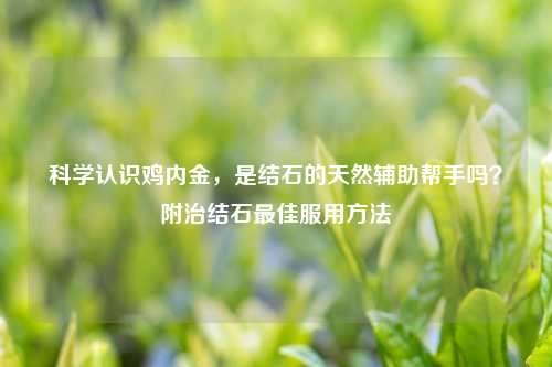科学认识鸡内金，是结石的天然辅助帮手吗？附治结石更佳服用     