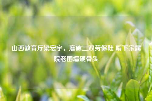 山西教育厅梁宏宇，磨破三双劳保鞋 啃下家属院老围墙硬骨头