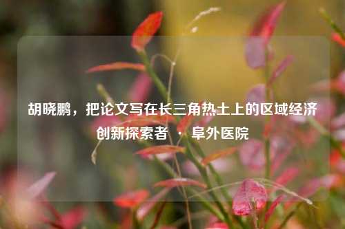 胡晓鹏，把论文写在长三角热土上的区域经济创新探索者 · 阜外医院