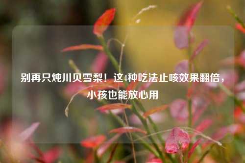 别再只炖川贝雪梨!这4种吃法止咳效果翻倍,小孩也能放心用