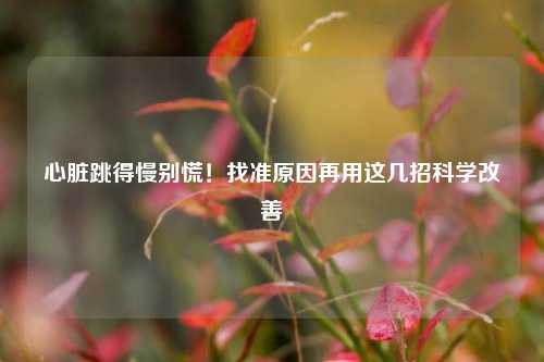 心脏跳得慢别慌！找准原因再用这几招科学改善