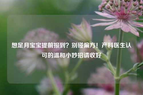想足月宝宝提前报到？别碰偏方！产科医生认可的温和小妙招请收好