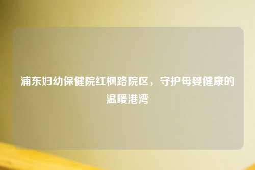 浦东妇幼保健院红枫路院区，守护母婴健康的温暖港湾