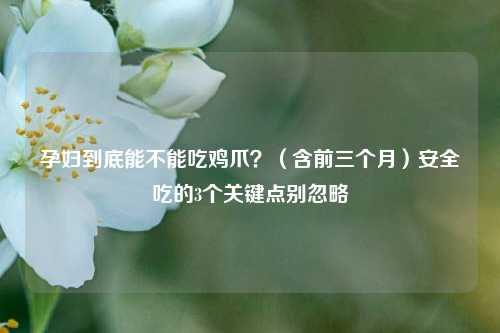 孕妇到底能不能吃鸡爪？（含前三个月）安全吃的3个关键点别忽略