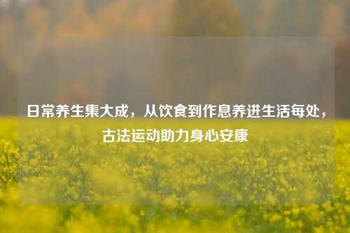 日常养生集大成，从饮食到作息养进生活每处，古法运动助力身心安康