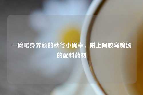 一碗暖身养颜的秋冬小确幸，附上阿胶乌鸡汤的配料药材