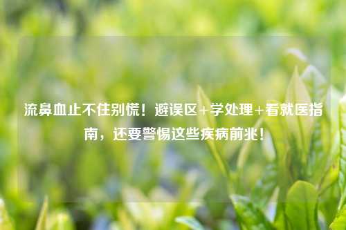 流鼻血止不住别慌！避误区+学处理+看就医指南，还要警惕这些疾病前兆！