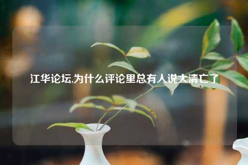 江华论坛,为什么评论里总有人说大清亡了