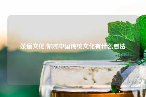 茶道文化,你对中国传统文化有什么看法