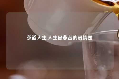 茶道人生,人生最悲苦的爱情是