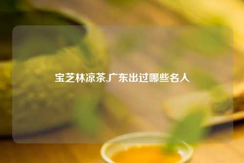 宝芝林凉茶,广东出过哪些名人
